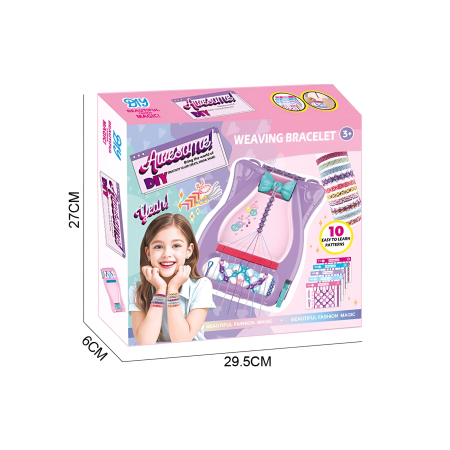 Set DIY Brățările Prieteniei cu Stand de Împletit – 10 Modele, Mărgele & Fire Colorate, Jucărie Creativă pentru Fetițe [5]