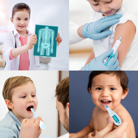 Set Doctor Montessori din Lemn – 18 Piese, Geantă Medicală, Jucărie Educativă pentru Copii 3+, UMU Doctor On Call [3]