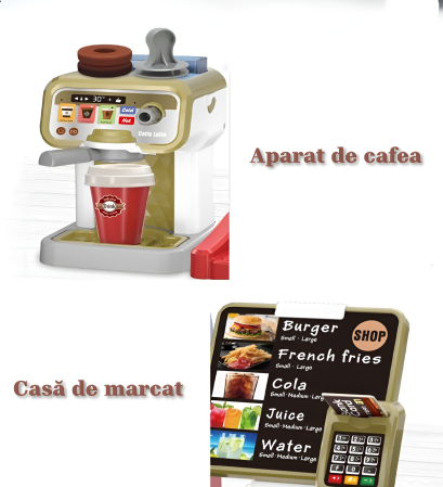 Set Fast-Food și Cafenea pentru Copii, Sunete & Accesorii Interactive,  Joc de Rol Educațional [2]