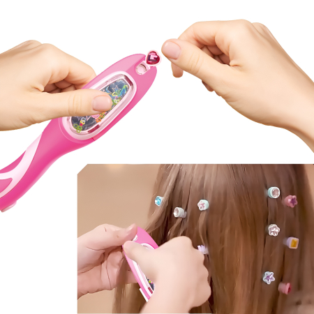 Set Împletit Păr și Aplicator Bijuterii 2 în 1 pentru Copii – Hair Braiding & Jewel Kit DIY, Accesorii Colorate, 3+ Ani [3]