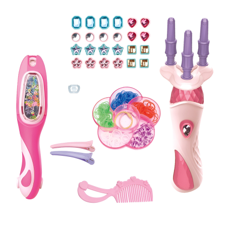 Set Împletit Păr și Aplicator Bijuterii 2 în 1 pentru Copii – Hair Braiding & Jewel Kit DIY, Accesorii Colorate, 3+ Ani [2]