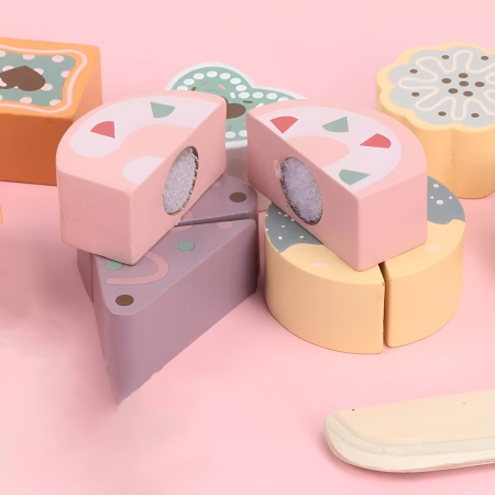 Set Jucărie din Lemn „Bake Shop” – Brutărie și Patiserie pentru Copii, 36+ piese, Produse de Patiserie, Calculator, Bani și Card – Joc Educativ Montessori [2]