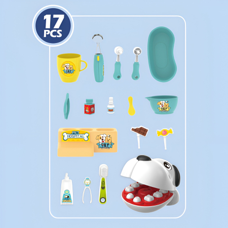 Pet Dentist – Set Dentist pentru Cățeluș, 17 Piese, Joc de Rol, Accesorii Veterinar, 3+ [6]