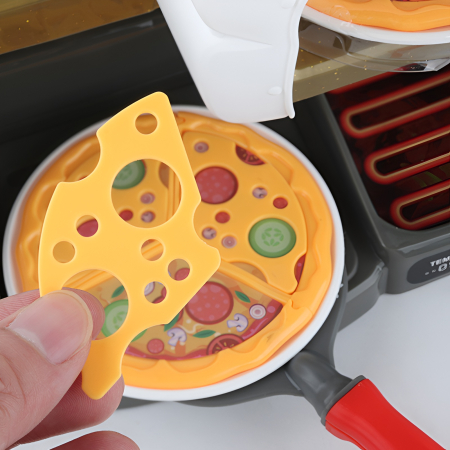 Set Jucărie Pizza Shop 3 în 1 – Cuptor Pizza, Espressor, Pos POS, Accesorii Bucătărie, Sunete & Role-play pentru Copii [1]