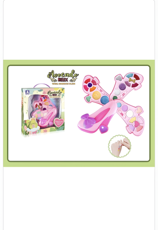 Set Machiaj Copii Pantof Roz – Makeup Kit în Formă de Toc, Farduri, Sclipici și Accesorii, Non-Toxic, 3+ [3]