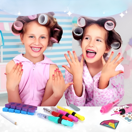 Set Manichiură Copii Girl’s Creator – Nail Art Studio cu Uscător, 6 Nail Pens, Stickere, Glitter și Accesorii, 5+ [2]