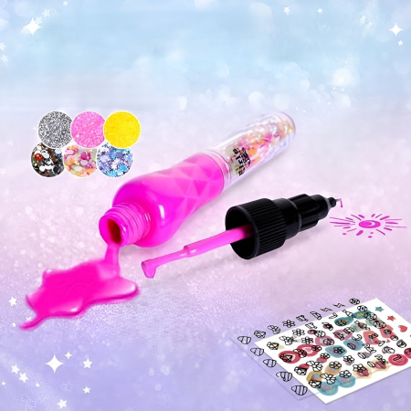 Set Manichiură Copii Girl’s Creator – Nail Art Studio cu Uscător, 6 Nail Pens, Stickere, Glitter și Accesorii, 5+ [3]