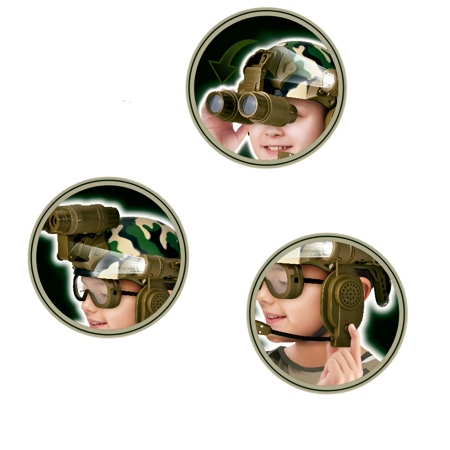 Set Militar True Special Forces/ Set Polițist True Swat – Cască Camuflaj cu Binoclu, Lanternă, Ochelari, Microfon și Sunete – Echipament Soldat/ Echipament polițist pentru Copii 3+ [4]