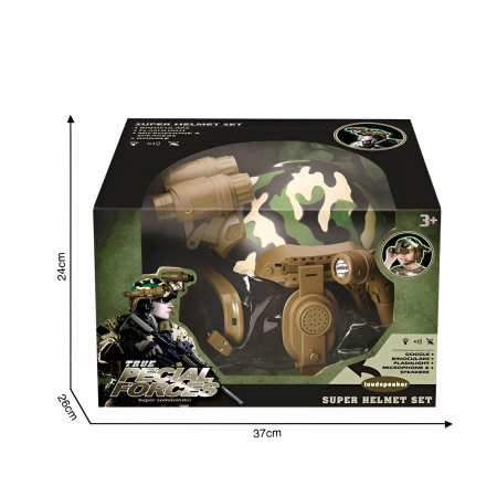 Set Militar True Special Forces/ Set Polițist True Swat – Cască Camuflaj cu Binoclu, Lanternă, Ochelari, Microfon și Sunete – Echipament Soldat/ Echipament polițist pentru Copii 3+ [5]