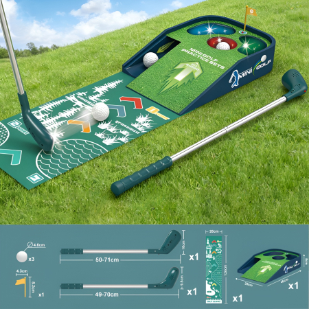 Set mini golf pentru copii – Pistă de antrenament cu crose, mingi și obstacole, joc sportiv interactiv, 3+ ani [1]