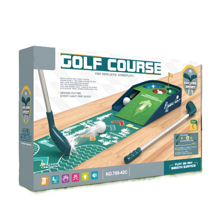 Noutati - Set mini golf pentru copii – Pistă de antrenament cu crose, mingi și obstacole, joc sportiv interactiv, 3+ ani