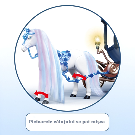 Set Păpușă Prințesă cu Caleașcă Regală și Cal Muzical – Lumini, Sunete, 63 cm – Jucărie Premium [3]