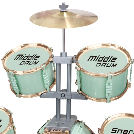Set Tobă Copii Jazz Drums XXL – 5 Tobe + Cinel + Pedală + Scaun, 76 cm, Jucărie Muzicală 3+ Ani [2]