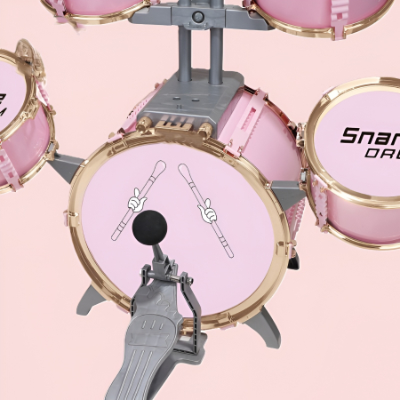 Set Tobă Copii Jazz Drums XXL – 5 Tobe + Cinel + Pedală + Scaun, 76 cm, Jucărie Muzicală 3+ Ani [5]