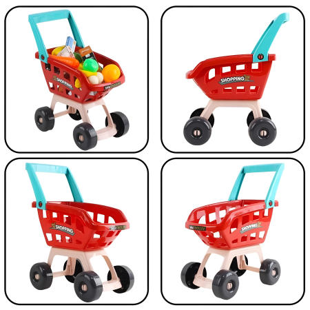 Supermarket de Jucărie cu 48 de Piese, Casă de Marcat, Scanner, Rafturi și Coș de Cumpărături – Magazin Interactiv pentru Copii [3]