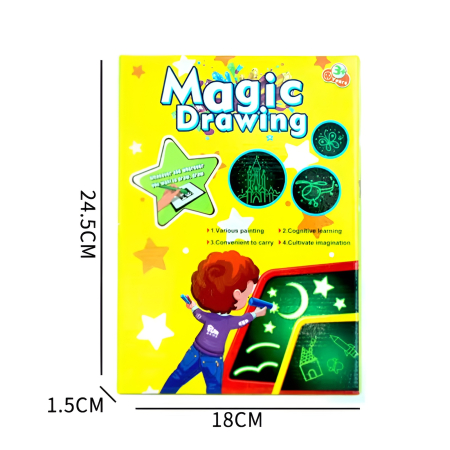 Tablă de desen Magic Drawing cu lumină LED, marker fluorescent și șabloane, jucărie educativă creativă pentru copii 3+ ani [1]