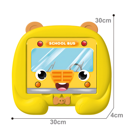 Tablă educativă 3 în 1 „My First Drawing Board” tip autobuz școlar – magneti, tablă albă pentru scris, joc educativ interactiv pentru copii, 17 accesorii incluse [2]