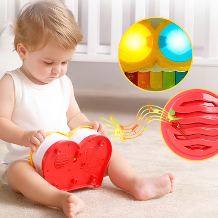 Tobă Interactivă Hand Beat Drums pentru Copii – Lumini LED, Sunete Muzicale, Taste Do-Re-Mi-Fa-So [1]