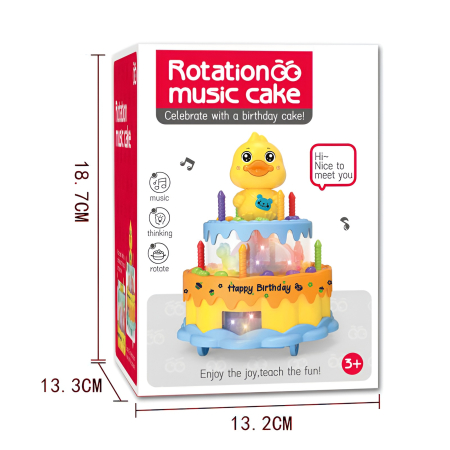 Tort Muzical Rotativ cu Rățușcă – Lumini, Muzică, 360° Rotate, Happy Birthday, 3+ Ani [2]