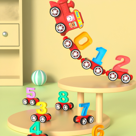 Tren Magnetic Educațional cu Cifre și Semne Matematice – 31 Piese, Jucărie STEM pentru Învățarea Numerelor [1]