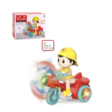 Jucarii bebelusi - Tricicletă Muzicală pentru Copii – Cool Tricycles, Lumini LED, Sunete, Auto-Drive, 3+ Ani