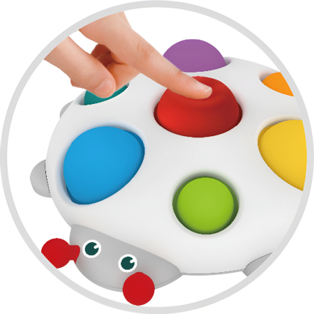 ucărie senzorială tip pop-it pentru bebeluși în formă de buburuză – joc educativ cu butoane colorate pentru apăsare, dezvoltare motrică și coordonare, 6 luni+ [1]