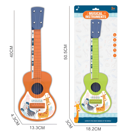 Ukulele pentru Copii cu Animăluțe – Instrument Muzical Educativ, 40 cm, 2 Culori, 3+ Ani [1]
