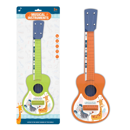 Ukulele pentru Copii cu Animăluțe – Instrument Muzical Educativ, 40 cm, 2 Culori, 3+ Ani [2]