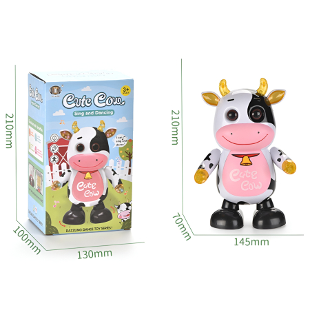Văcuță Dansatoare Cute Cow – Jucărie Interactivă cu Muzică și Lumini, 21 cm, 3+ Ani [3]