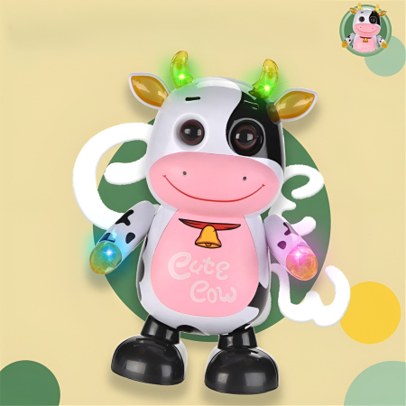 Văcuță Dansatoare Cute Cow – Jucărie Interactivă cu Muzică și Lumini, 21 cm, 3+ Ani [1]