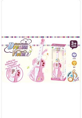 Vioară Muzicală pentru Copii Dream Violin – Lumini, Sunete, Baghetă Inclusă, Roz, 3+ Ani [1]