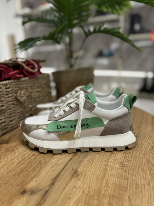 Adidasi din piele gold [3]