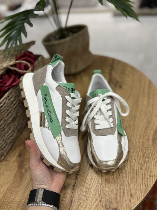 Adidasi din piele gold [4]