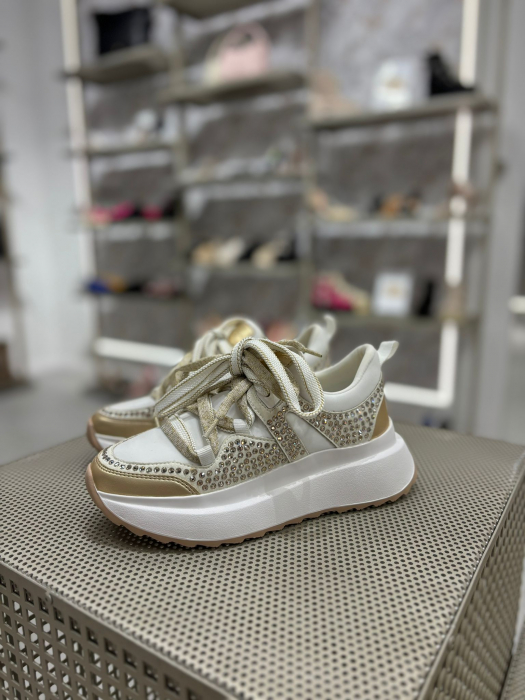 Adidasi BAY GOLD cu cristale [5]