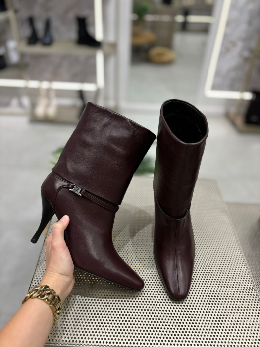 Botine MELINDA BORDO din piele [1]