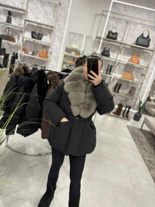 Geaca cu guler din blana naturala [2]