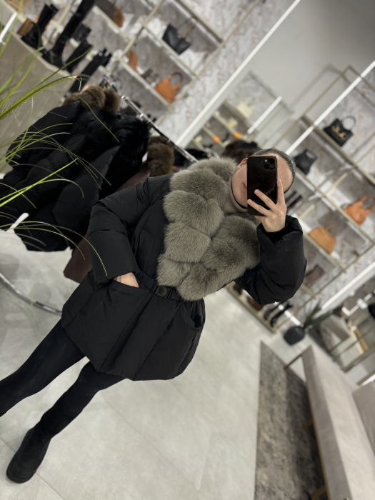 Geaca cu guler din blana naturala [3]