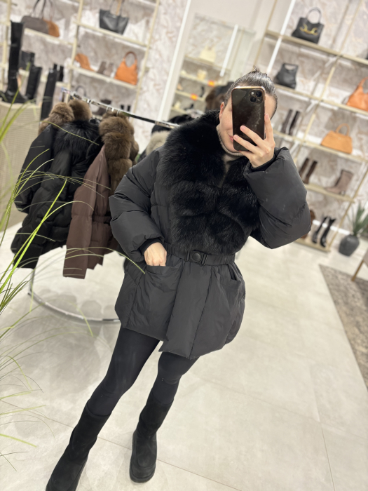 Geaca cu guler din blana naturala [3]