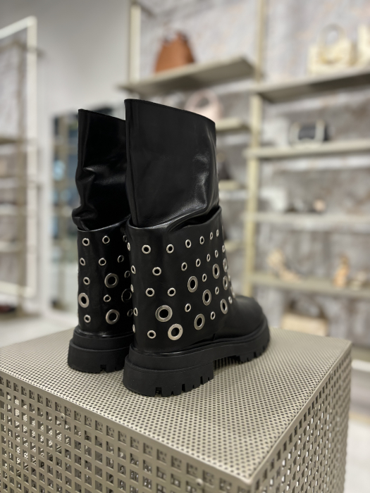 Ghete SISTER NEGRE din piele [4]