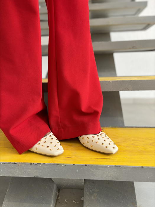 Pantofi GRACE ALBI cu tinte aurii [4]