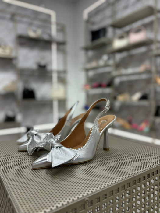Pantofi stiletto LAMINATO ARGINTII cu toc [3]