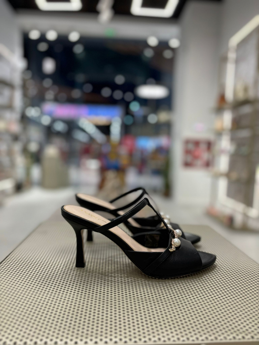 Sandale FYONA NEGRE din piele cu toc [3]
