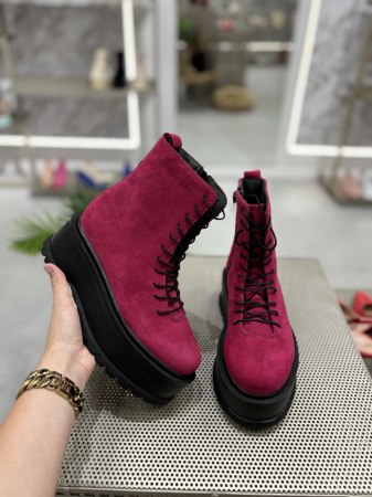 Ghete MARA fucsia din piele [1]