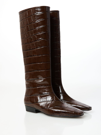 Cizme - Cizme CROCO CHOCOLAT din piele