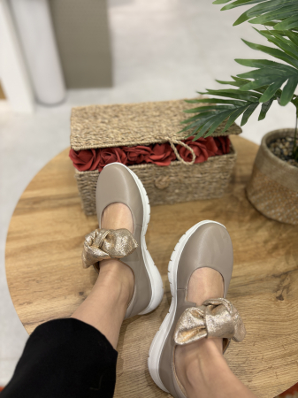 Incaltaminte - Balerini bej confort cu funda