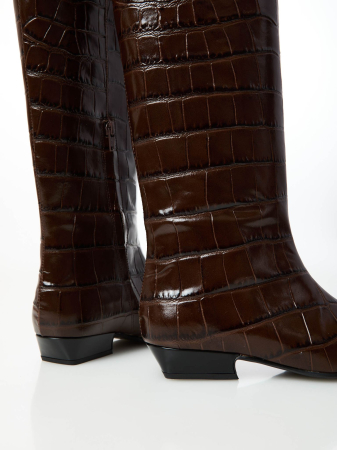 Cizme CROCO CHOCOLAT din piele [3]