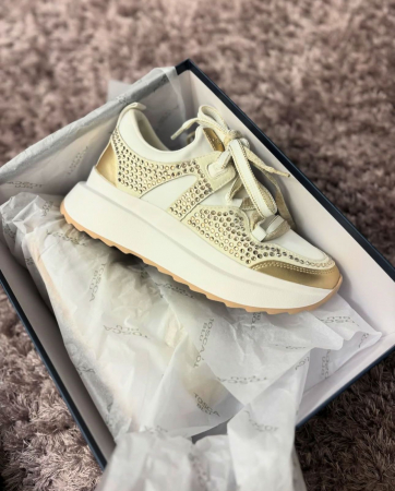 Incaltaminte sport - Adidasi BAY GOLD cu cristale