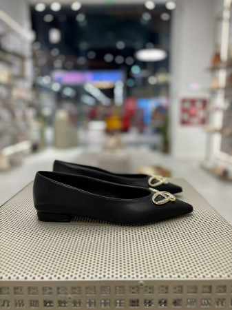 Balerini LIV NEGRI din piele cu varf ascutit [2]