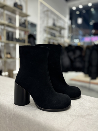 Botine - Botine din piele cu toc gros