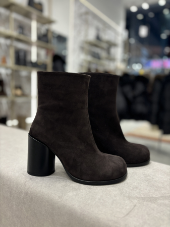 Botine - Botine din piele cu toc gros